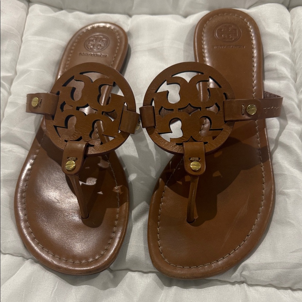 Tory Burch Tan Leather Miller sandal